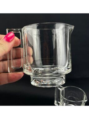 Vintage 60s Fidenza Italy creamer, clear glass, Joe Colombo, Mid Century design